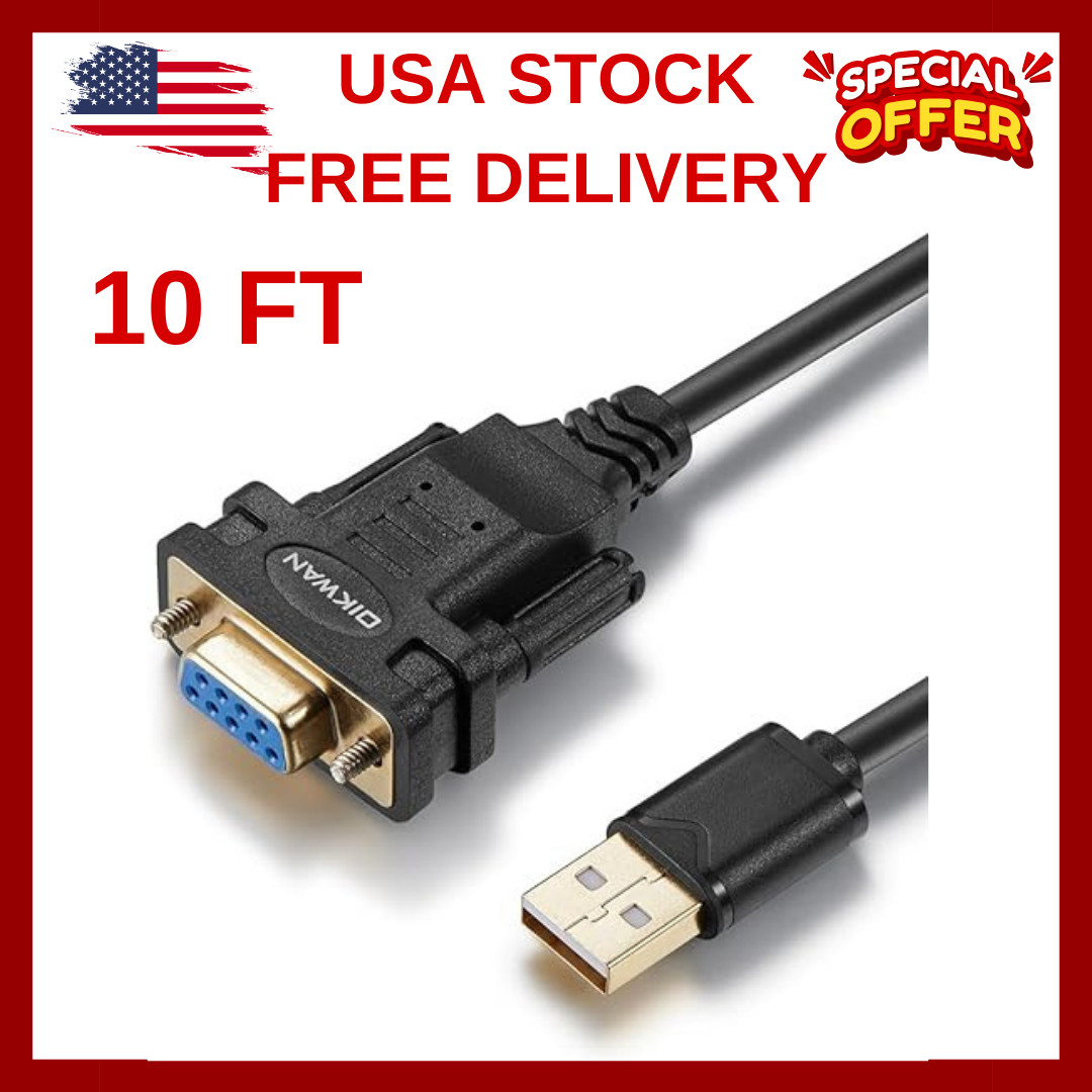 USB to RS232 Adapter with FTDI Chipset 6.6ft USB 2.0 Male to RS232 Fem…