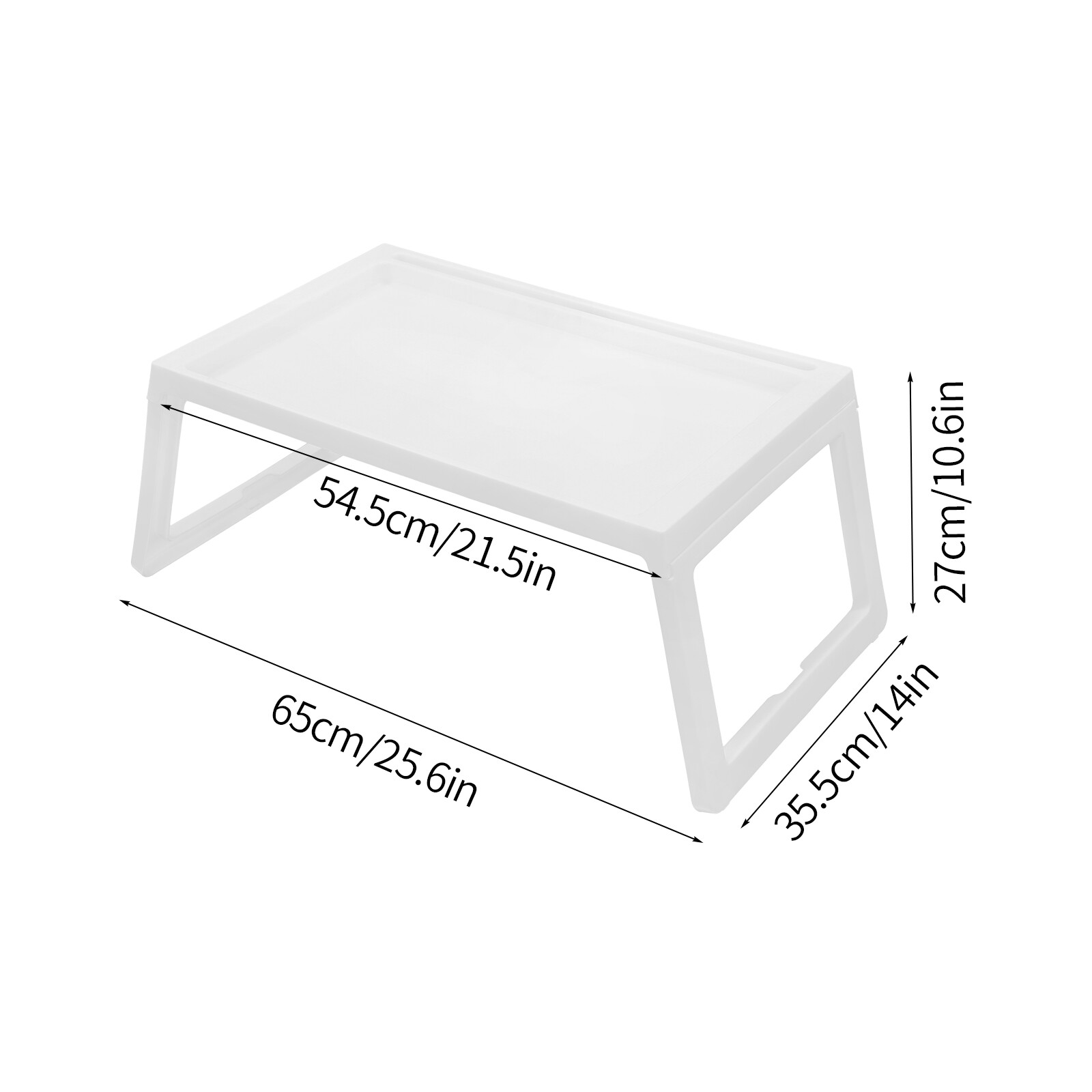 8 Pack Folding Lap Desk With Tablet & Phone Slots, White PP