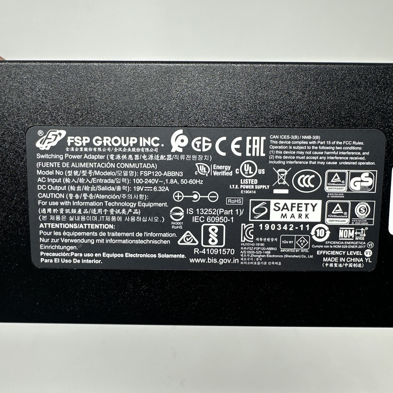 Original FSP 19V 6.32A 120W Charger for Intel NUC 10 11 12 13 14 i7 FSP120-ABBN3