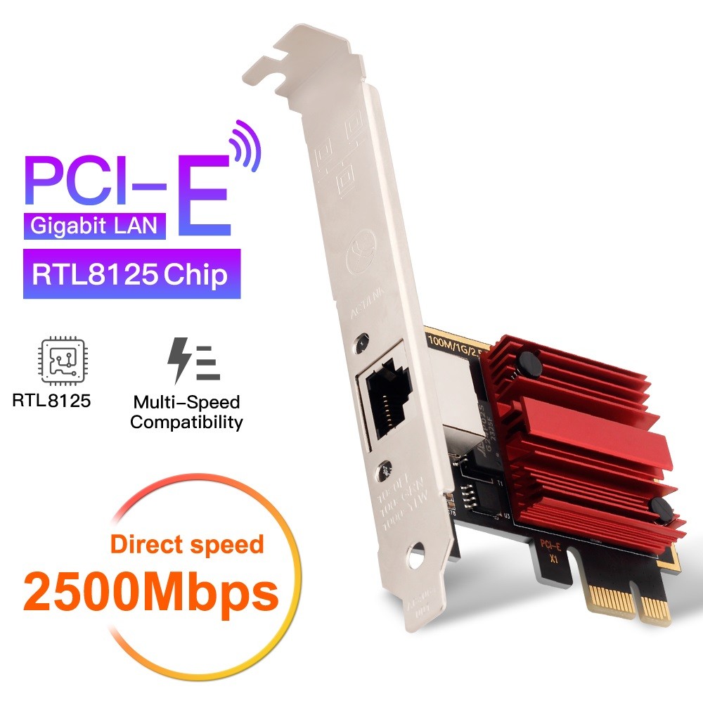 2.5gb Network Card PCIe Ethernet Network Adapter to 2.5 Gigabit RJ45 LAN Card