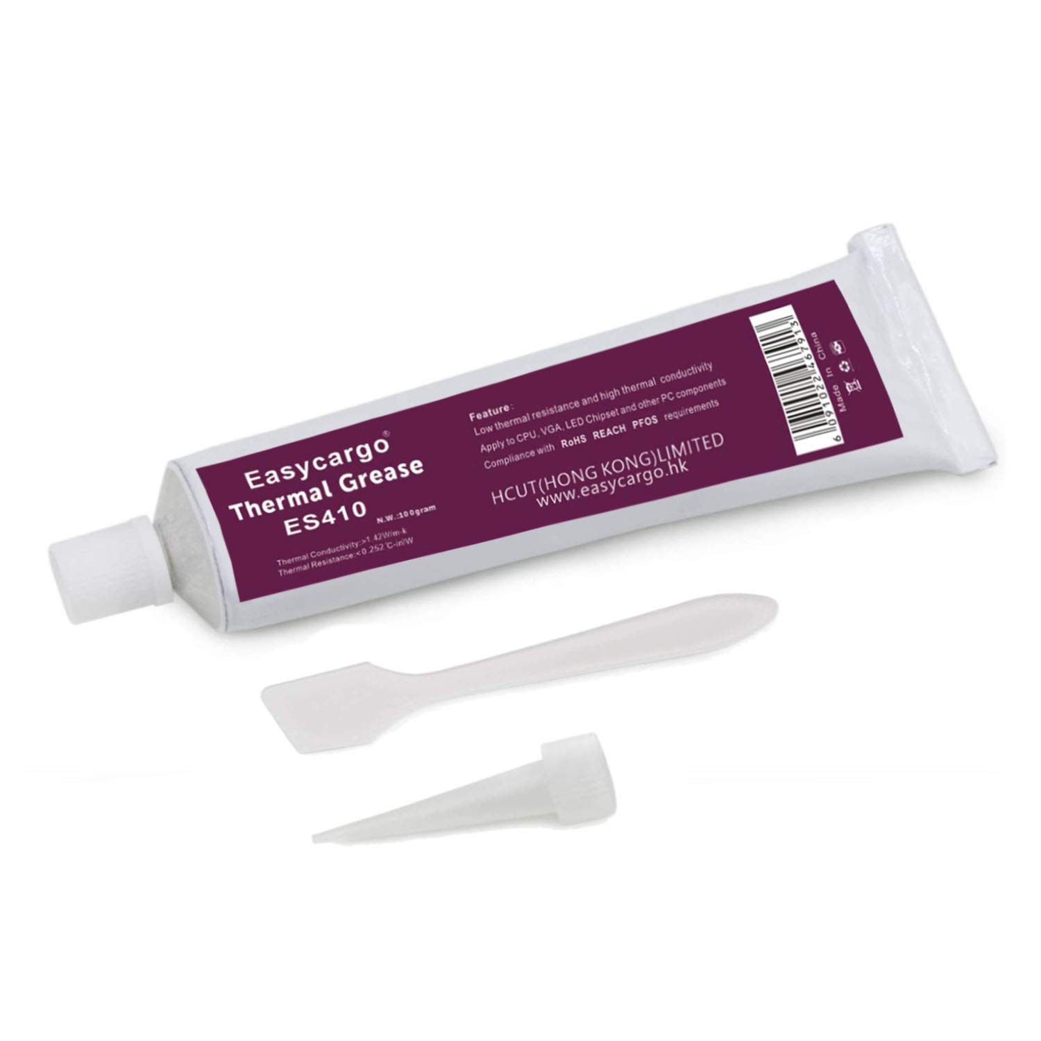 100g Thermal Paste Kit, White Silicone, Carbon Compound, All Coolers, Heatsink