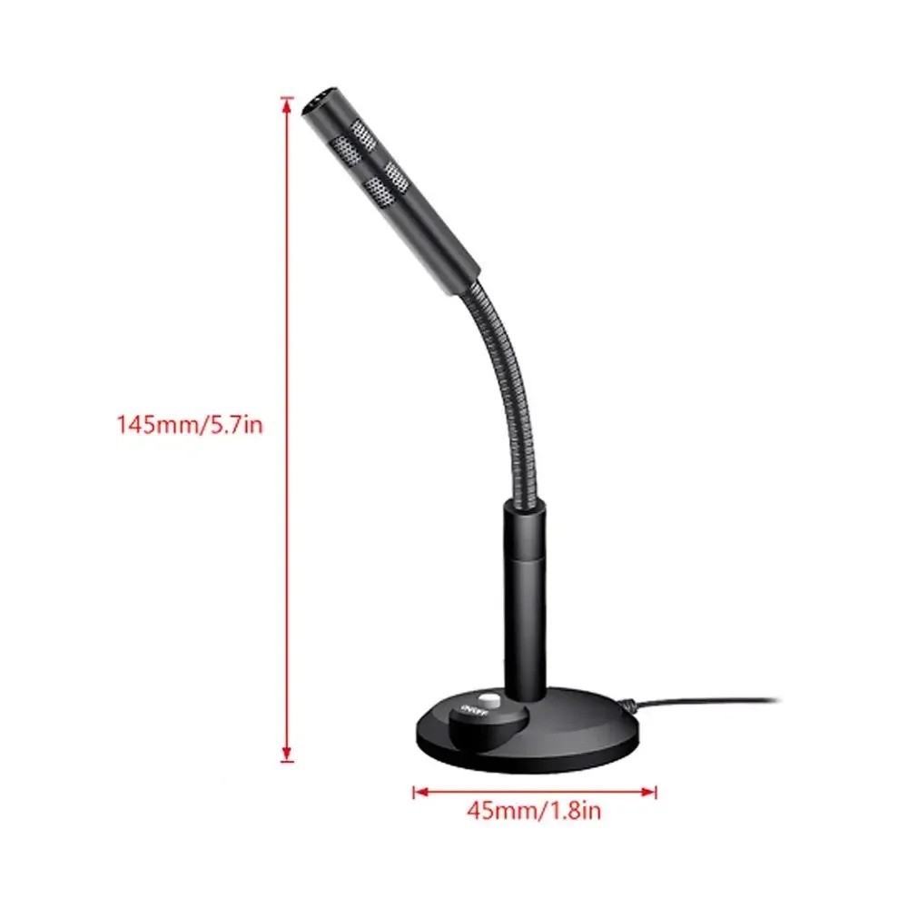 USB Desktop Microphone 3.5mm Omnidirectional PC Laptop Computer Mic for Computer