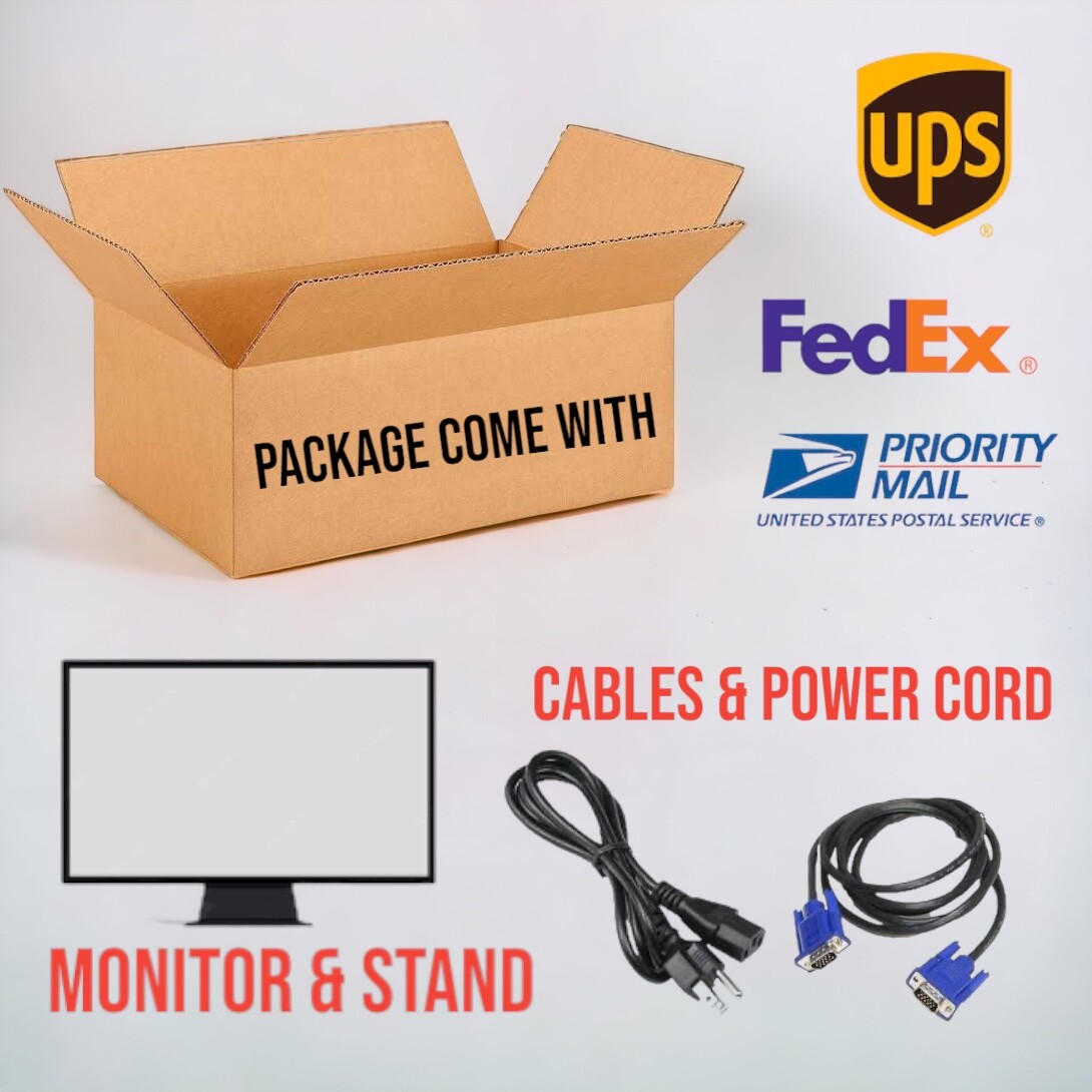Dual Monitor Setup 19″ 22″ 23″ 24″ 27″ FHD LCD Widescreen Monitor w/Cable 1080p