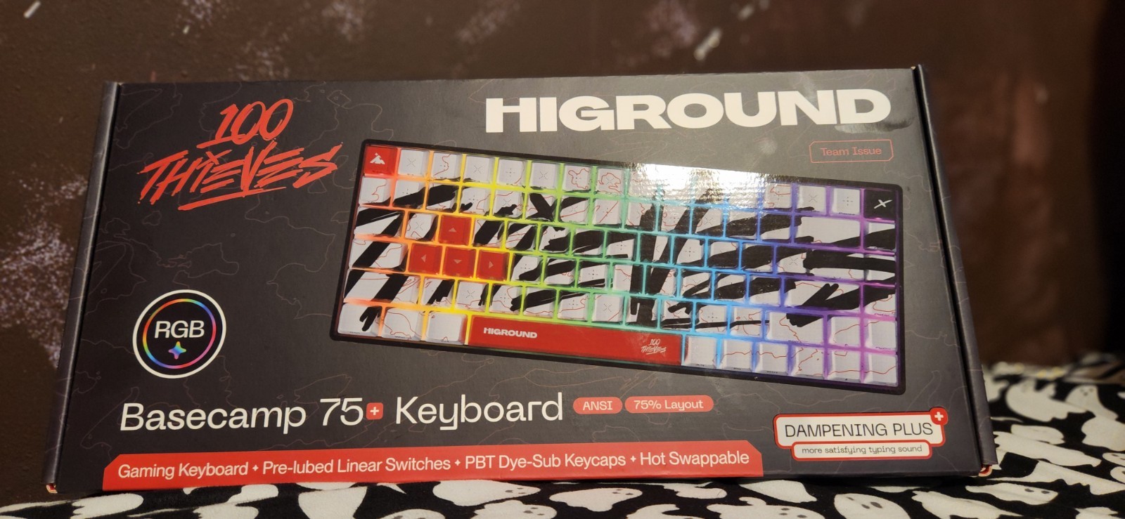 100 Thieves Higround Basecamp 75 Gaming Keyboard Team Issue Dampening Plus