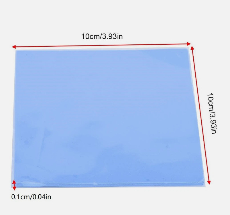 Thermal Conductive Silicone 100x100mm x 1mm For GPU CPU HeatSink Cooling Pad
