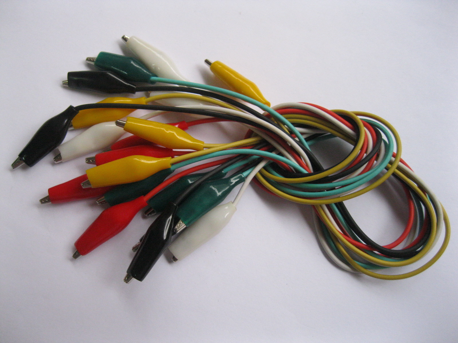 20 sets (100 pcs) 27mm Alligator Test Clip Lead 5 colors 50cm Long Small Size
