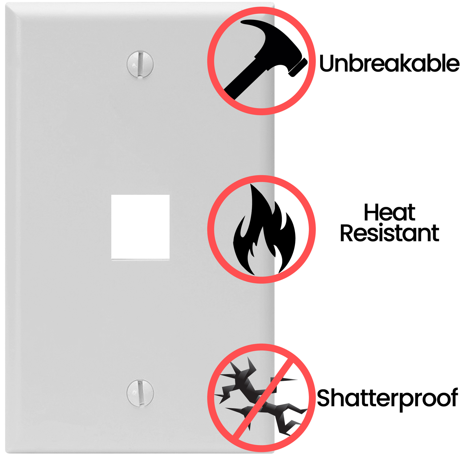Keystone Wall Plate Jack Insert RJ45 CAT5e CAT6 White Face Plate LOT