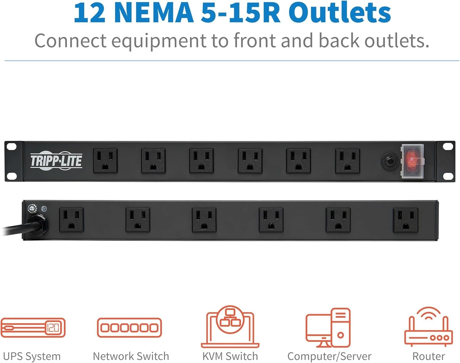 Mountable 12-Outlet PDU with Right-Angle Plug-~^
