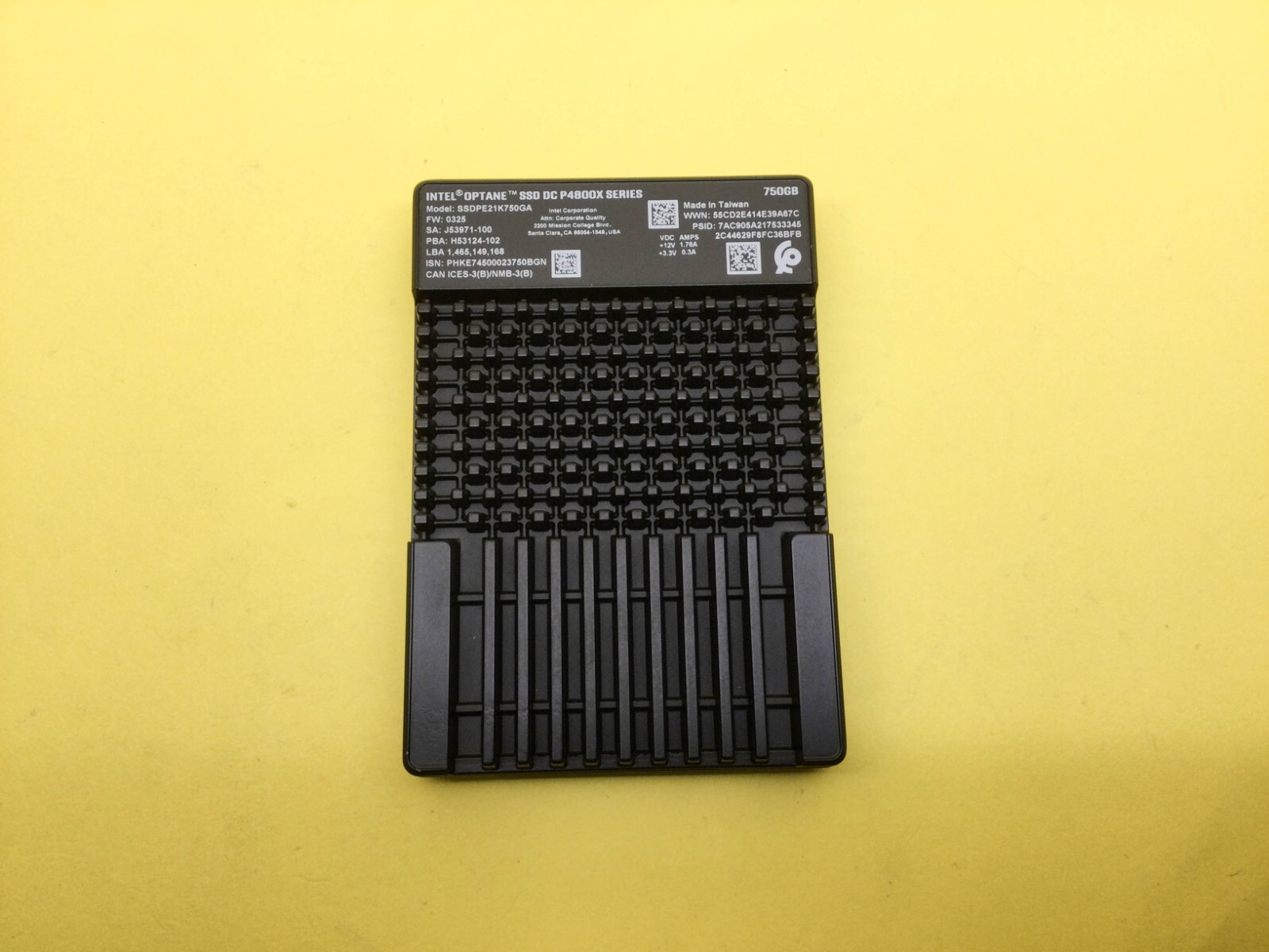 Intel Optane P4800X Series 750GB NVME U.2 PCIe 3.0 2.5” SSD SSDPE21K750GA