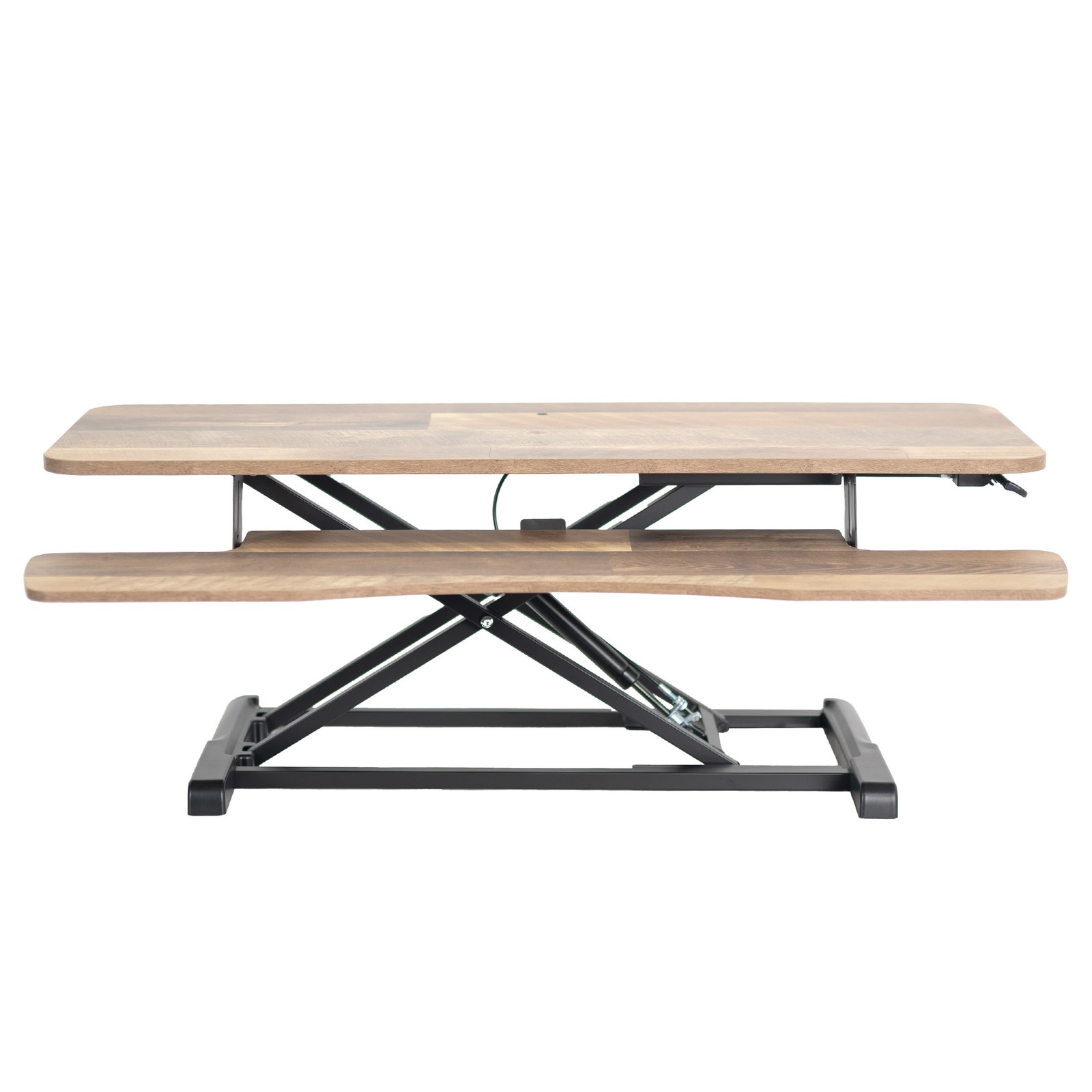 VIVO Reclaimed Wood Height Adjustable 42″ Standing Desk Riser Sit Stand Tabletop