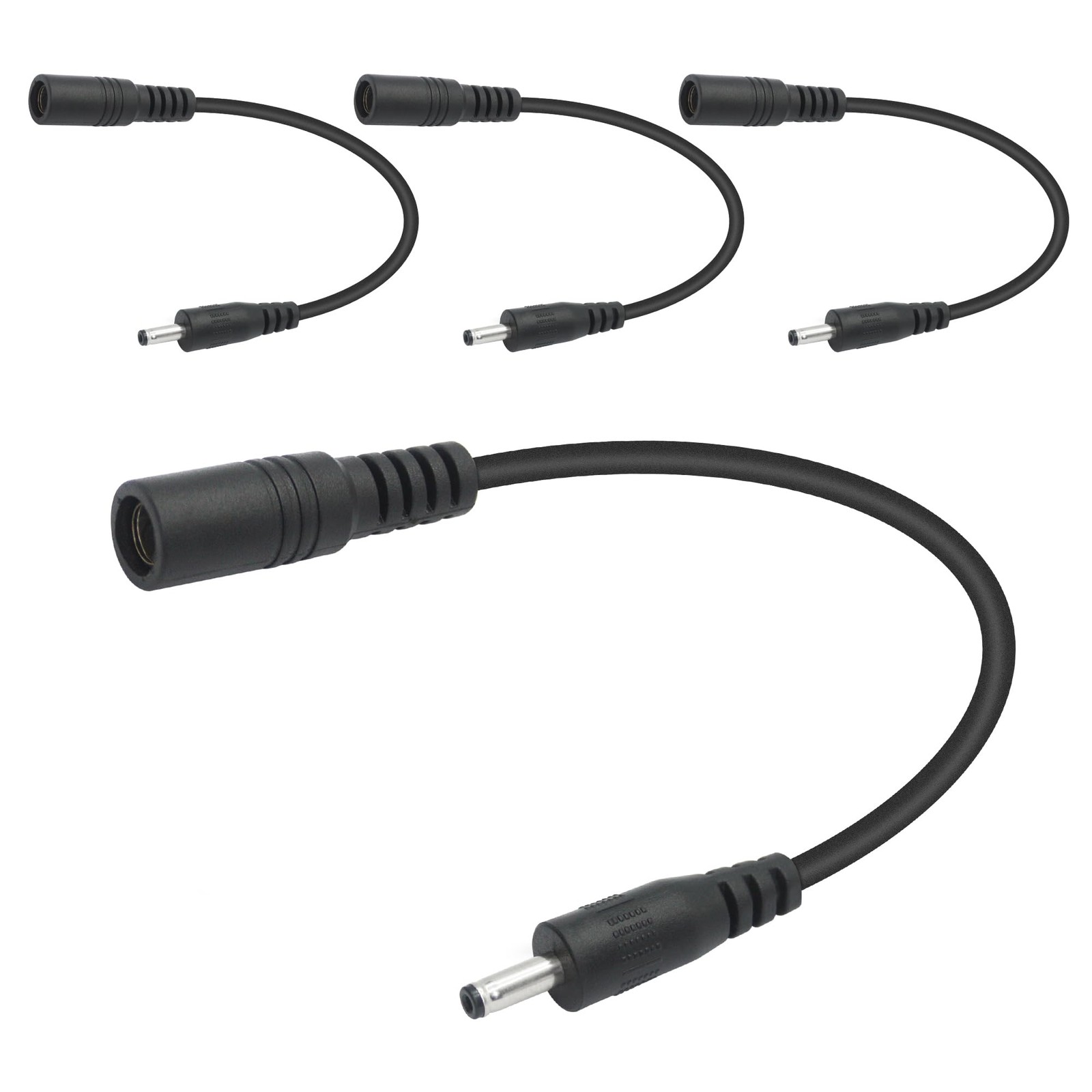 4 PCS 6 Inch 12V DC Power Cord 5.5×2.1mm Female to 3.5×1.35mm Male Plug