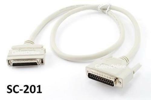 3ft SCSI-2 (HPDB50) Male to DB25 Male 25 Pair Molded Cable, CablesOnline SC-201
