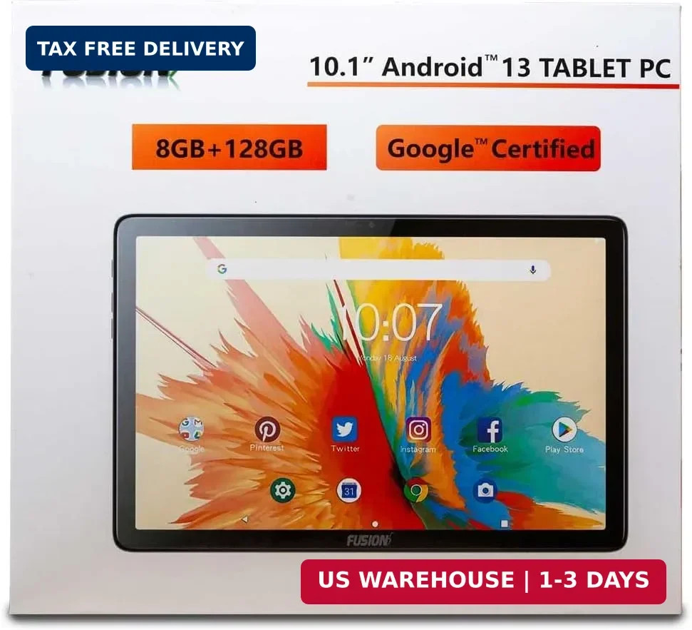 Fusion5 10.1″ Android Tablet with Octa-core Processor – Android 13, 8GB RAM 128G
