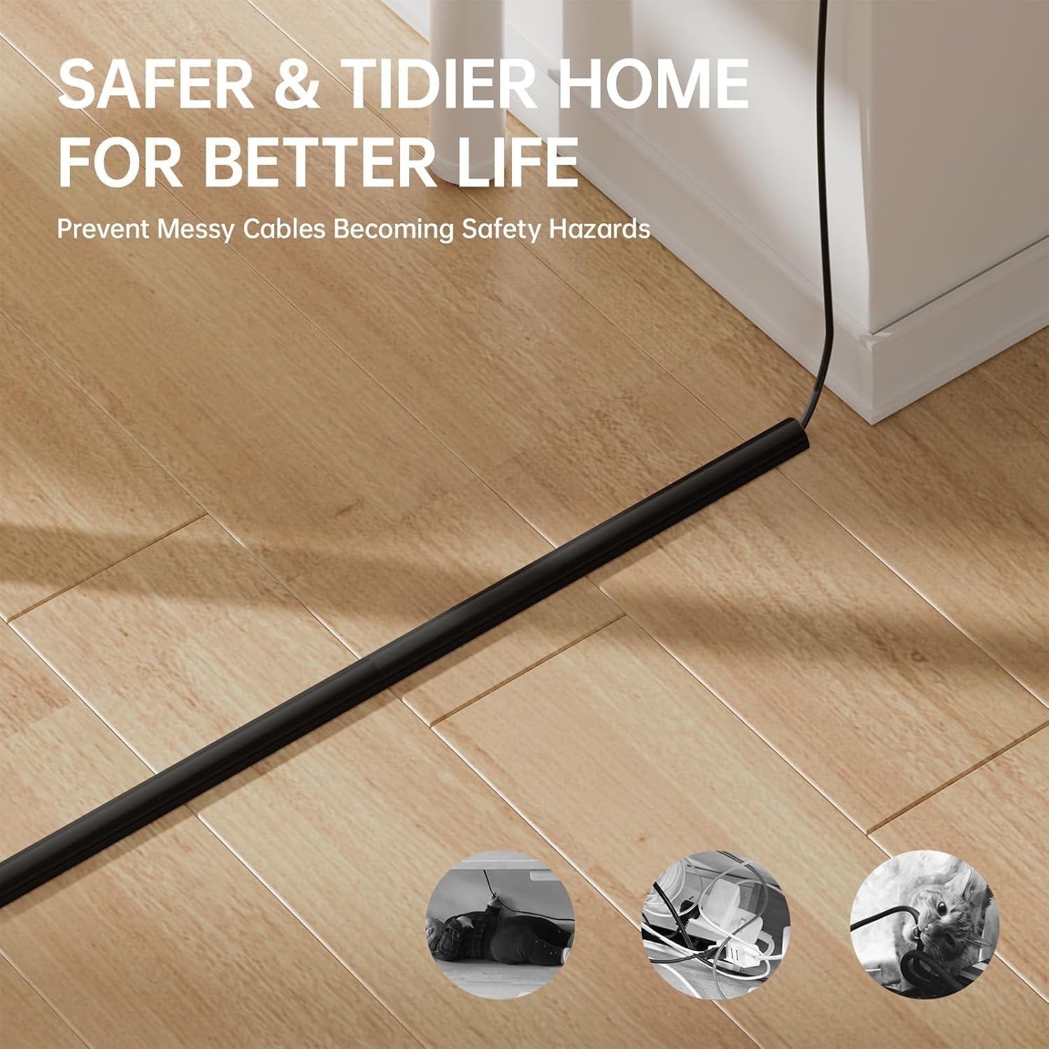 Adhesive Cord Hider Wall Kit Wire Cover, 42.5In Multiple Function Cable Cover fo