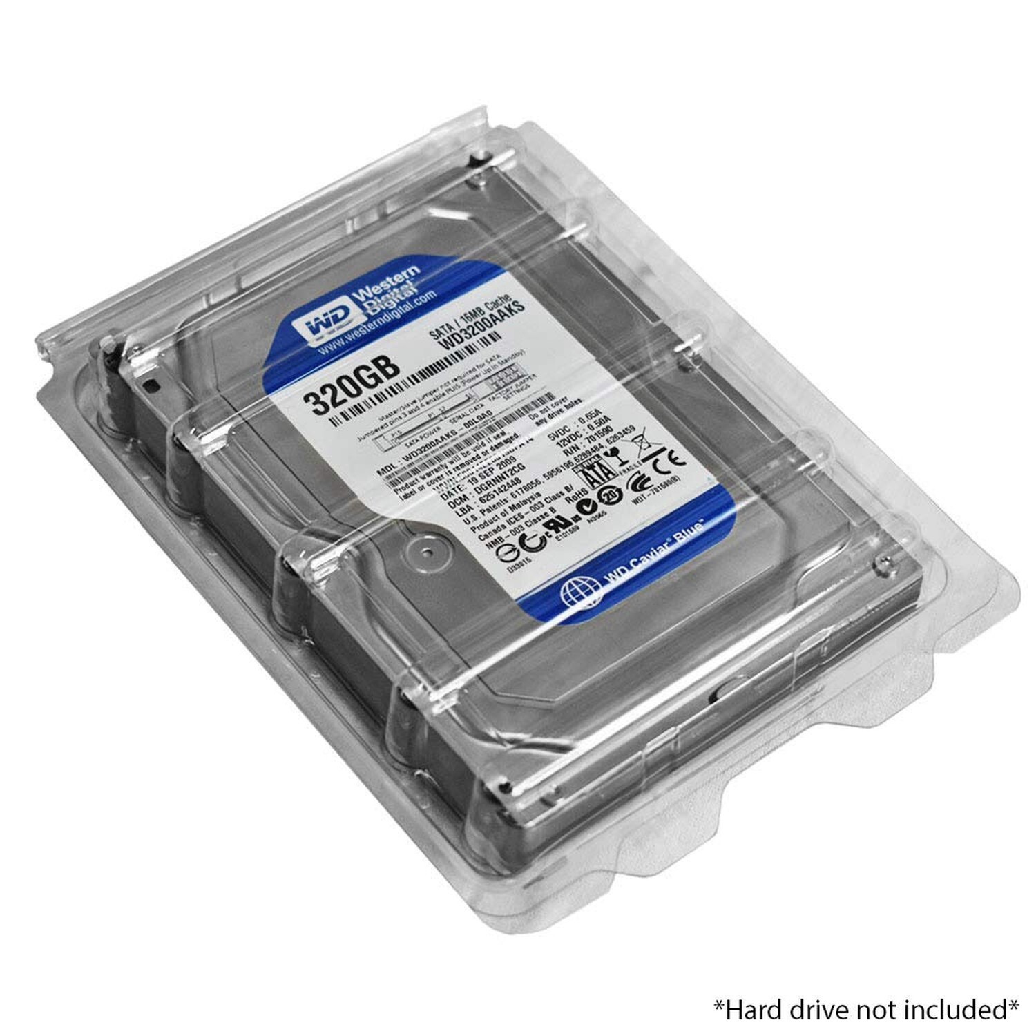 Plastic ESD Clamshell Case for 3.5″ Internal Hard Drives (3.5″ 10 Pack)