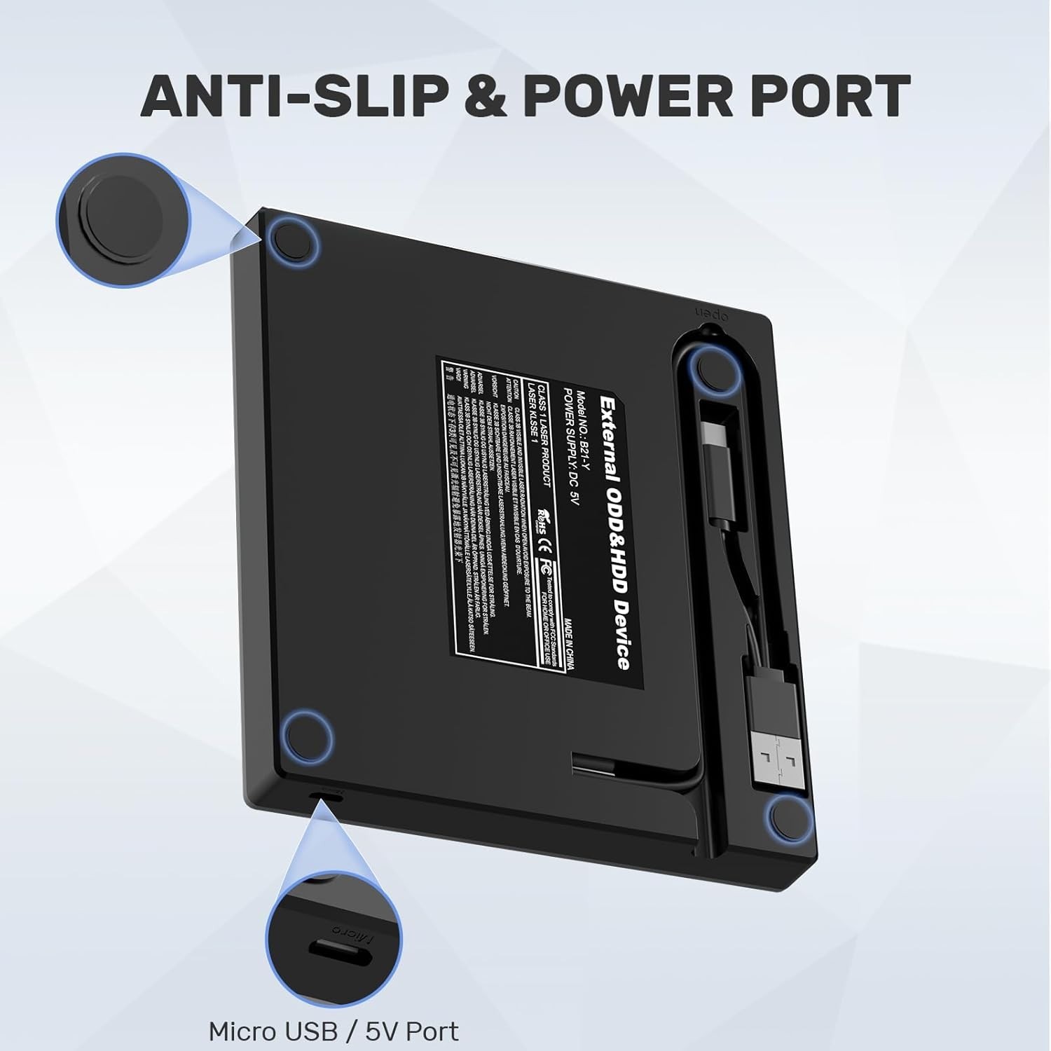 Unidad externa de CD/DVD, unidad óptica 5 en 1, amplia compatibilidad, NUEVO US