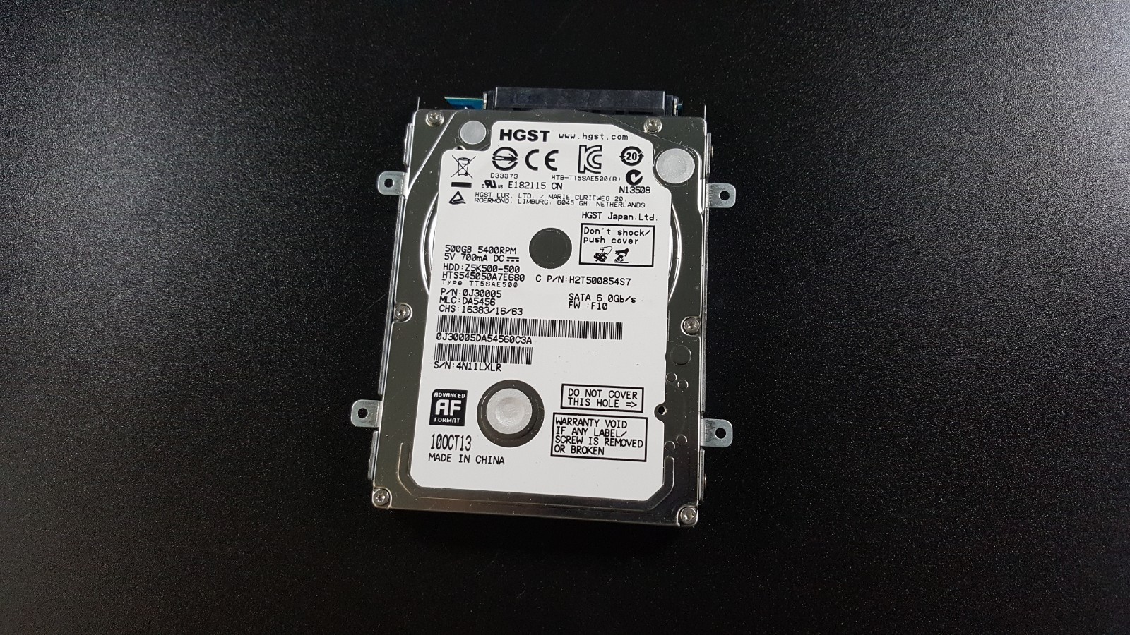 HGST 0J30005 / HTS545050A7E680 (500 GB / 5400RPM) 2.5″ SATA Laptop HDD