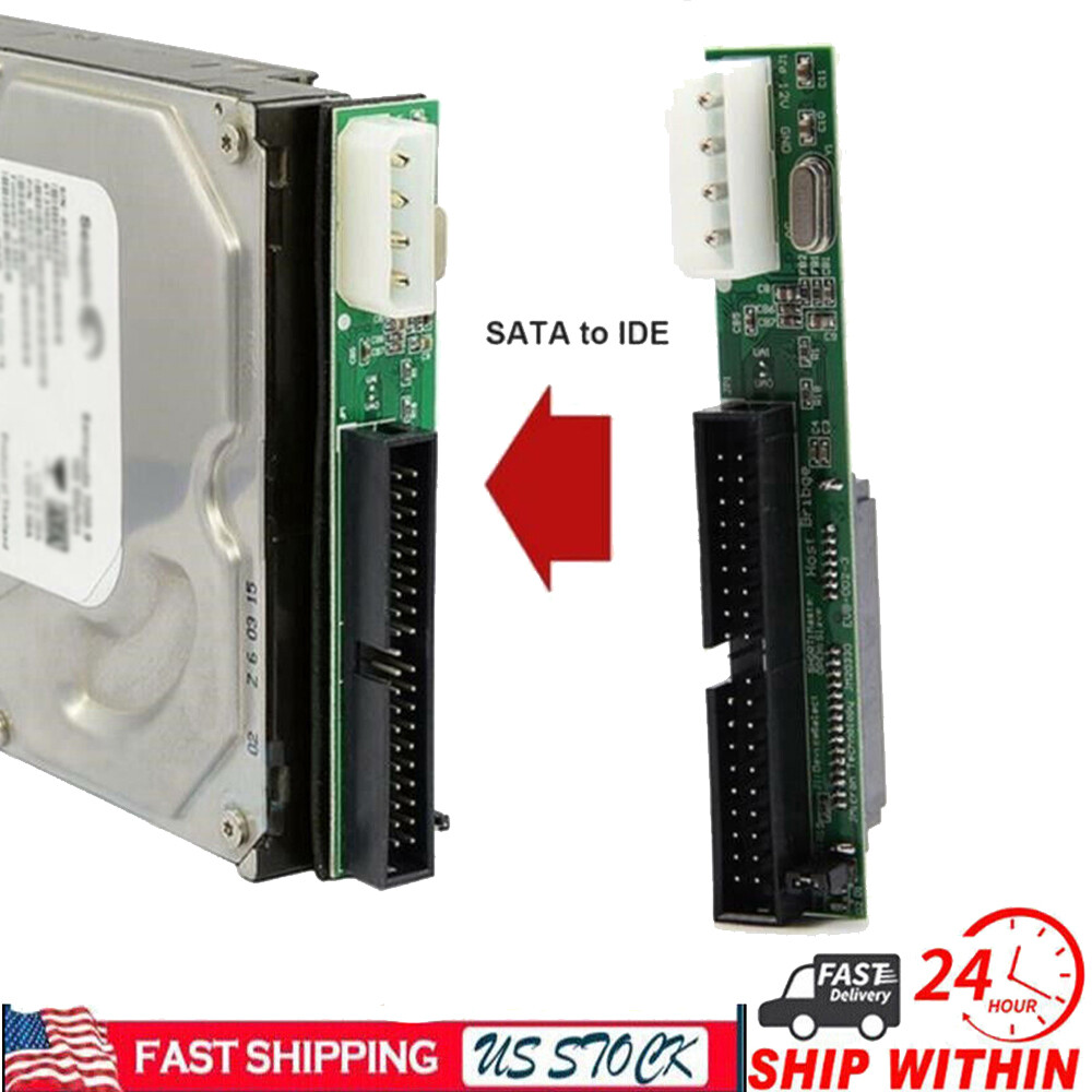 Serial ATA SATA Female to 3.5″ IDE/PATA 40 Pin Male Adapter Hard Drive Converter