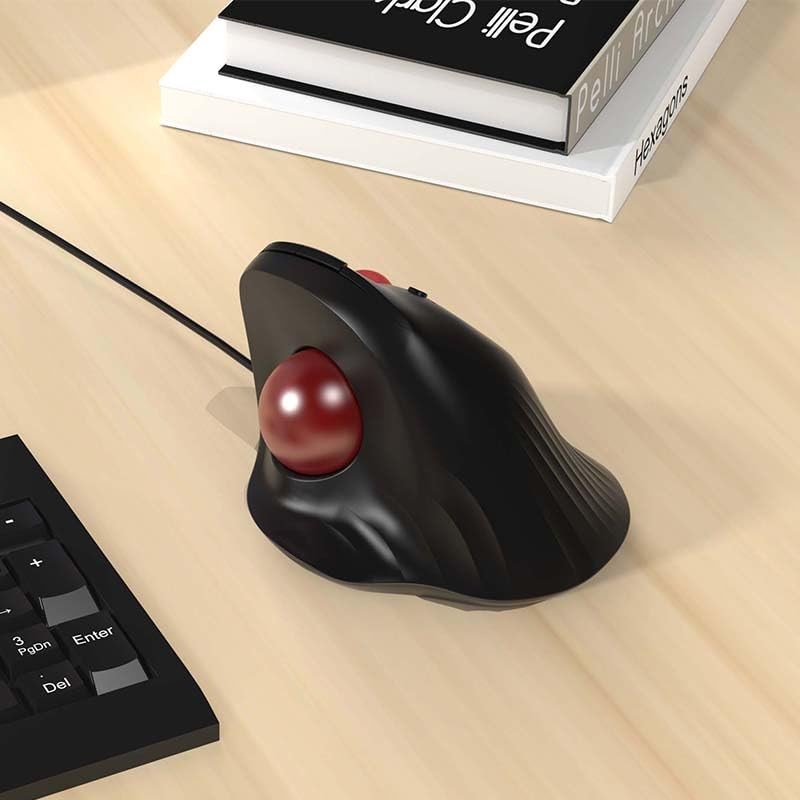 Wired Trackball – 6-Button Ergonomic Design with CPI Switch (400/800/1200/160…
