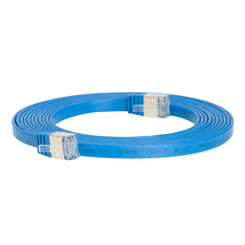 CAT7 Flat U/FTP Ethernet Patch Cable 10Gbps LAN Network Cord Multipack LOT
