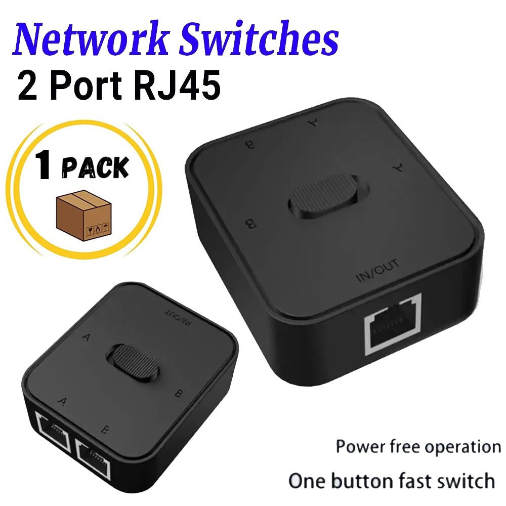 Gigabit 1000Mbps Network Splitter RJ45 One Input Two Output Ethernet Adapter