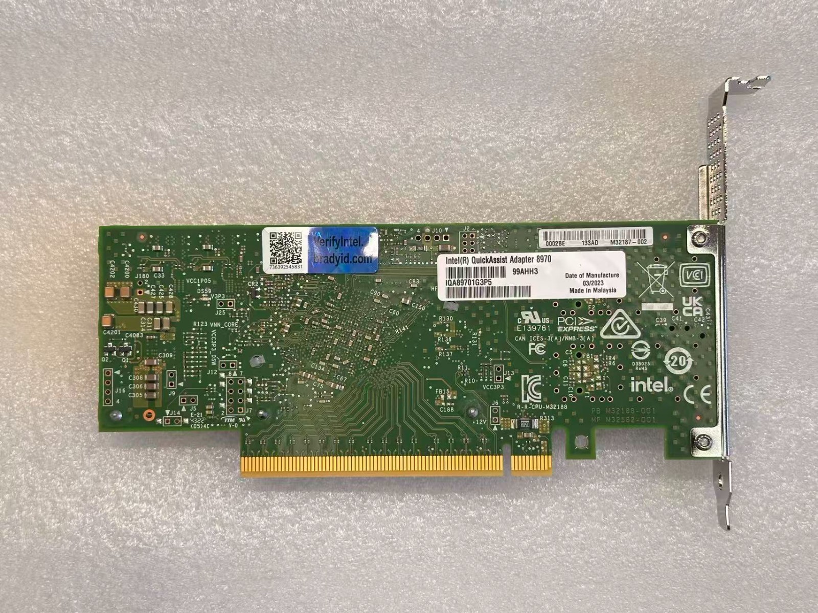 Intel QuickAssist Adapter 8970 QAT Accelerator x16 100Gb IQA89701G3P5 FULL BRACK