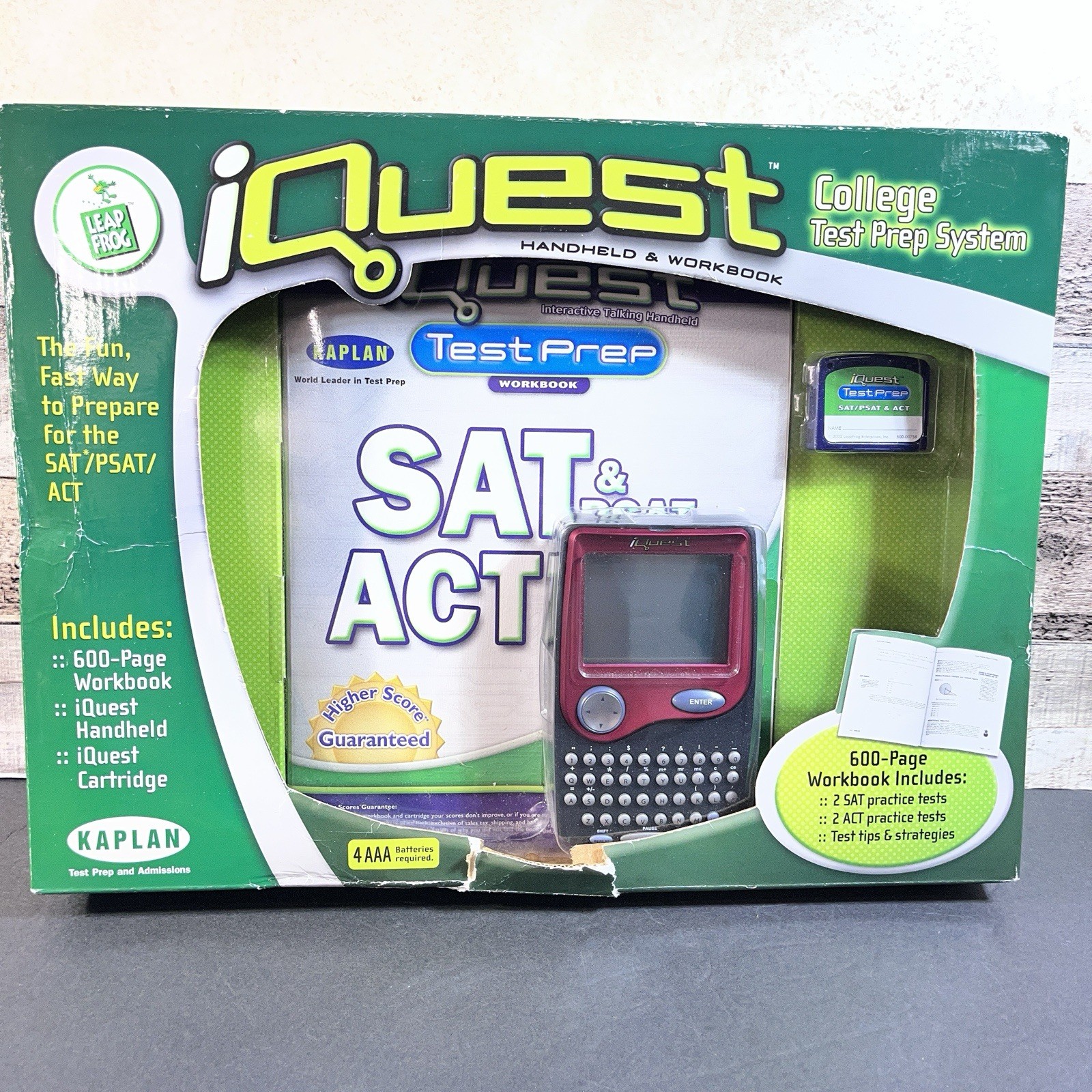 Leap Frog iQuest Kaplan College Test Prep System Workbook Cartridge SAT/ACT New