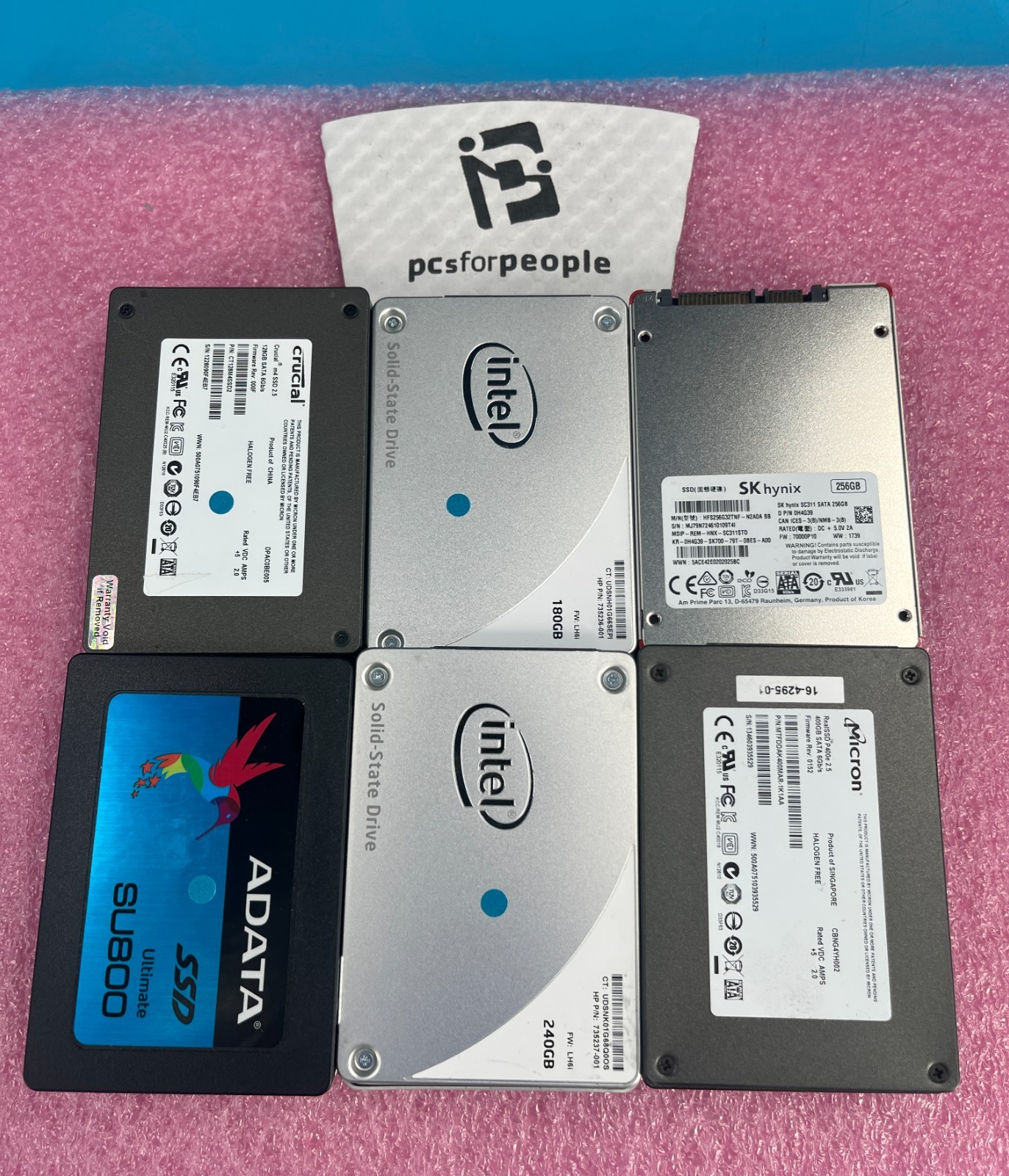 *MIXED MODELS/BRANDS LOT 21 SSD 2.5″SATA 128/160/180/240/256/400GB FREE SHIP*