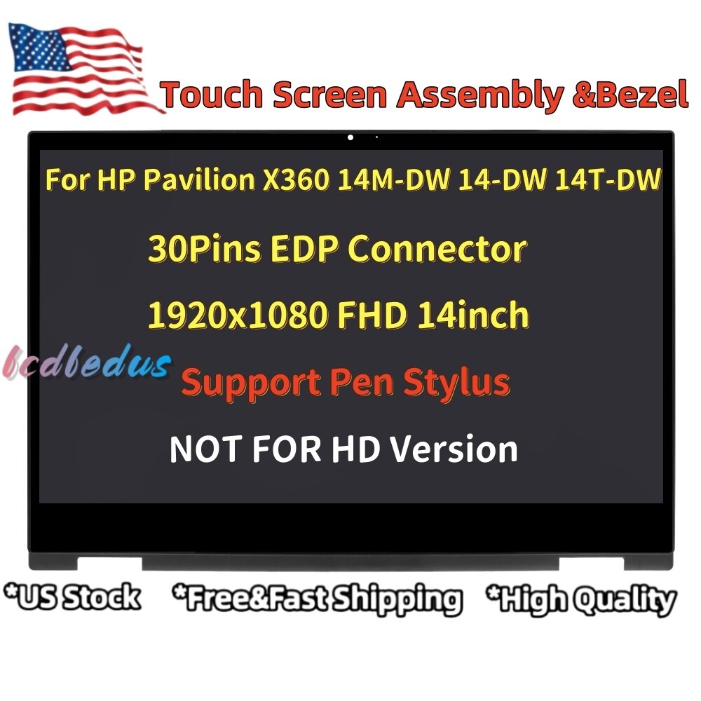 New HP L96515-001 Nv140fhm-n4k V8.0 OEM HP Lcd Display Touch A1015 Replacement