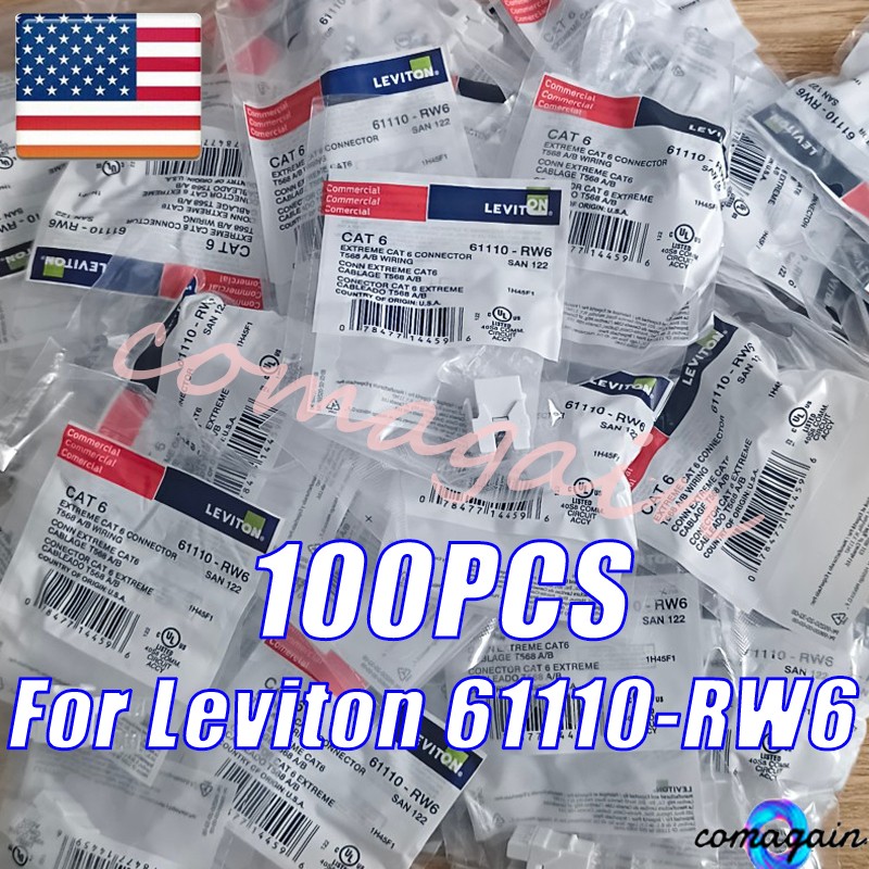 For Leviton Cat 6 Extreme Connector White 122-61110-RW6 61110-RW6 Box of 100