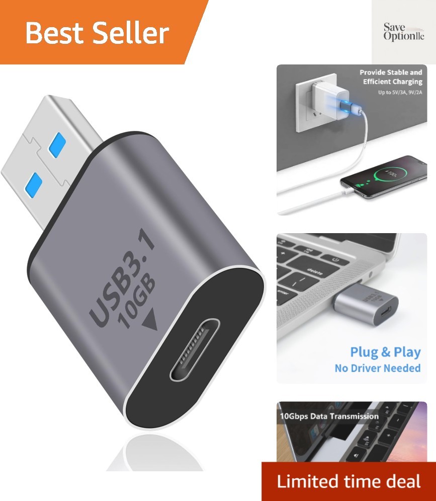 USB C Female to USB Male Adapter 10Gbps, 3.1 Gen 2, USB A to C Adapter Conver…
