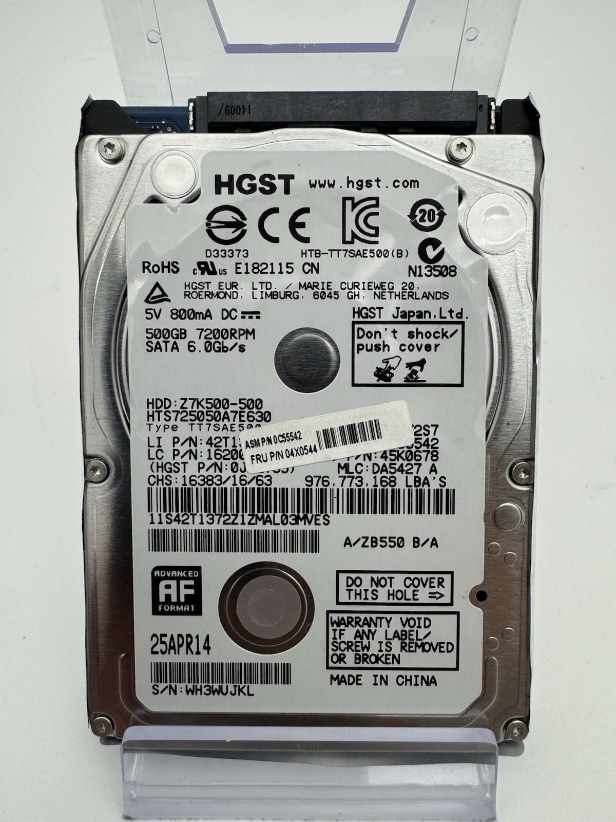 Hitachi HGST 500GB SATA 2.5″ HDD Hard Drive 7200RPM 6.0Gb/s (HTS725050A7E630)