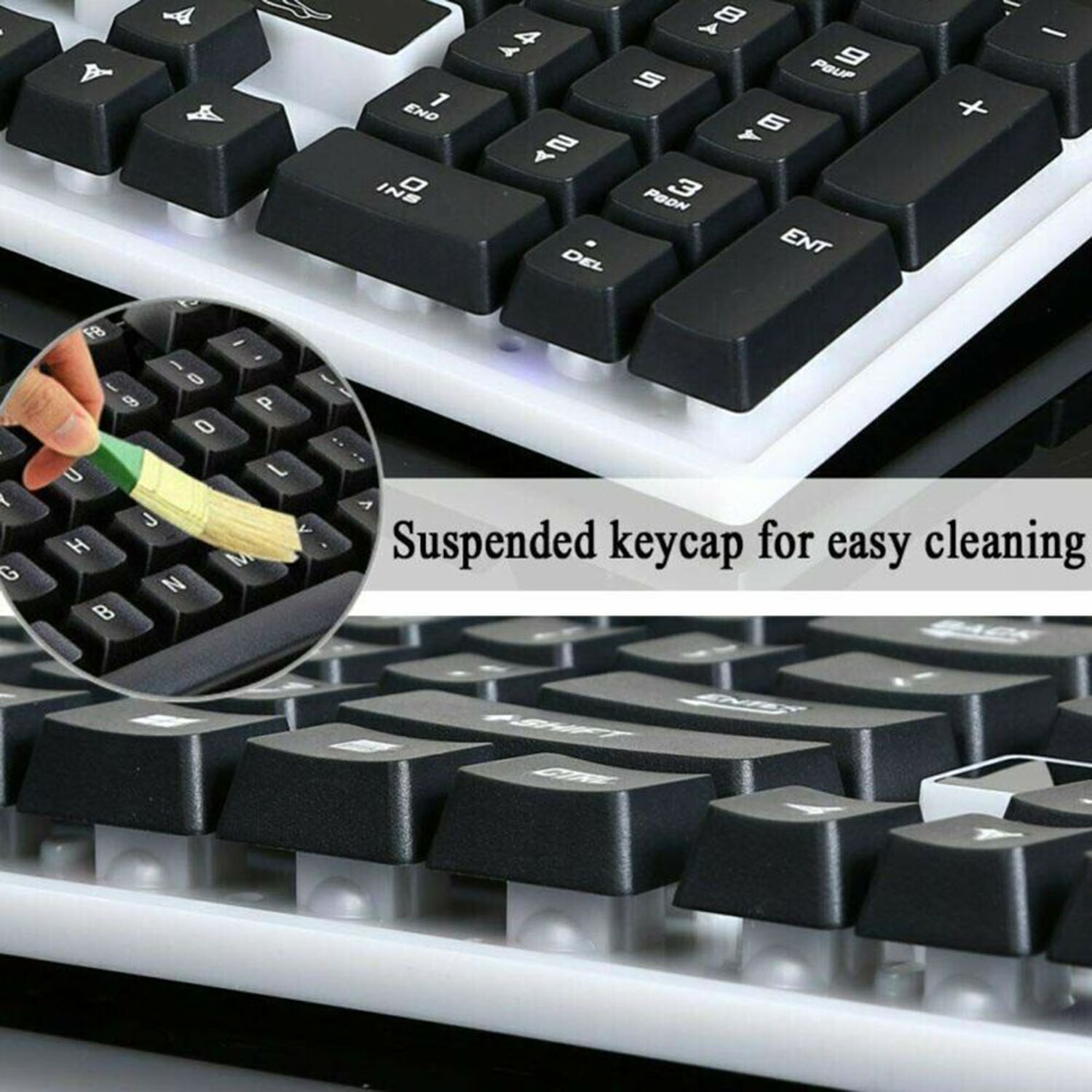 Computer Desktop Gaming Keyboard and Mouse Mechanical Feel LED Light Backlit