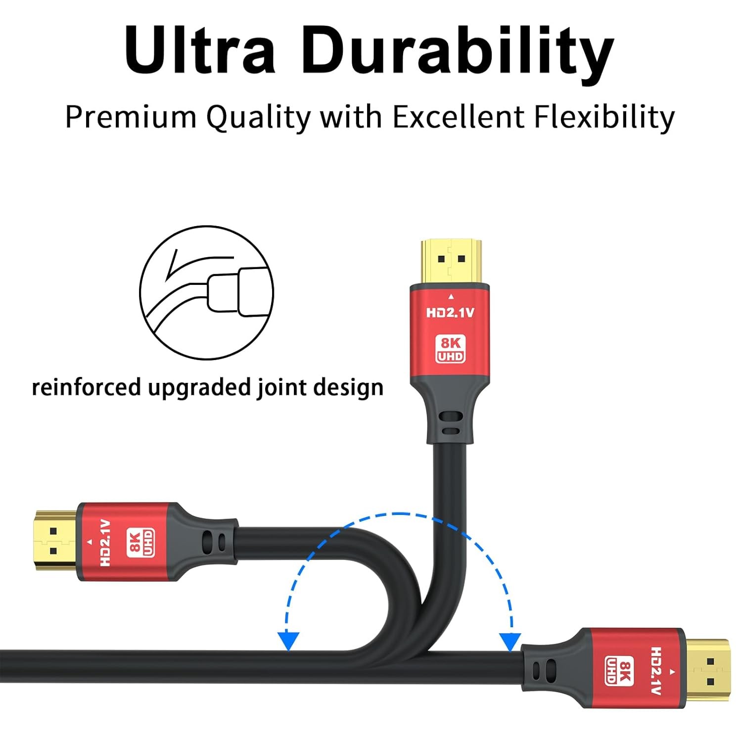 8K 48Gbps HDMI Cables 2.1 6FT 60HZ,4K 2.0@120Hz 18GBPS,High Speed HDMI Cord, Ul