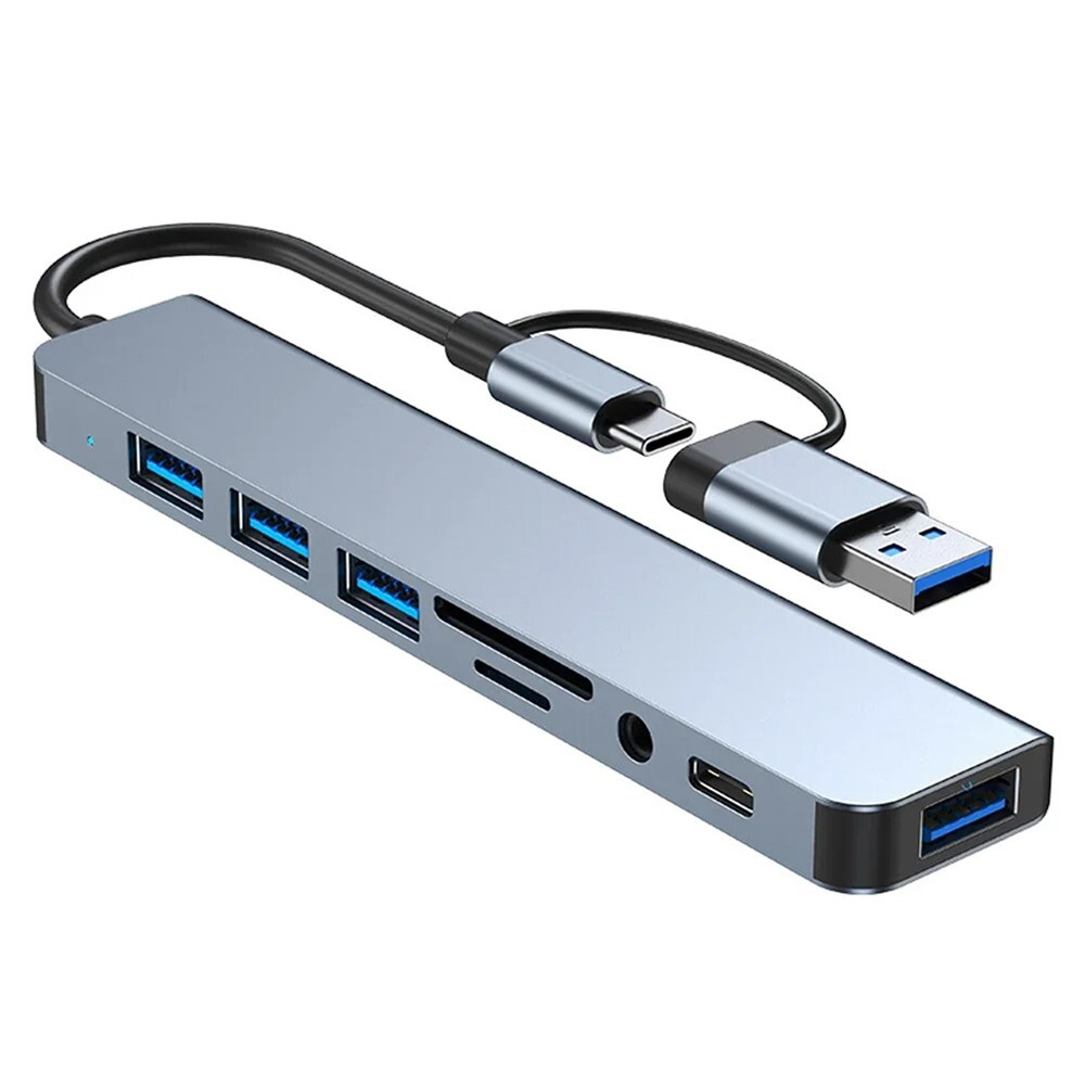 8 in 1 USB C/USB Hub Universal Laptop Docking Station USB Dongle USB3.0 USB2.0