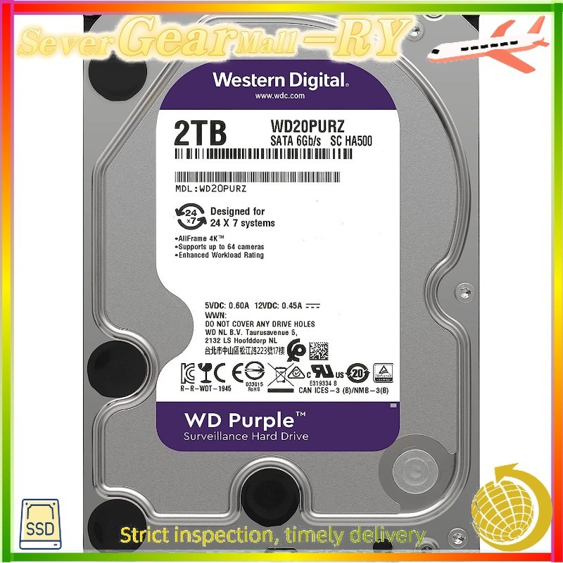 Western Digital WD20PURZ WD Purple 2TB Surveillance Hard Drive