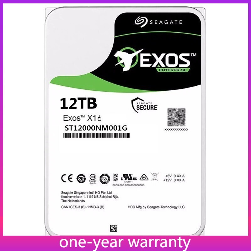 Exos X16 12TB ST12000NM001G Seagate 512E 3.5″ SATA Enterprise HDD Hard Drive new