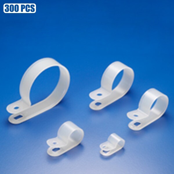 300 Pcs 12mm 1/2″ R Type Cable Clamps Cord Clips Organizer Wire Management Clear