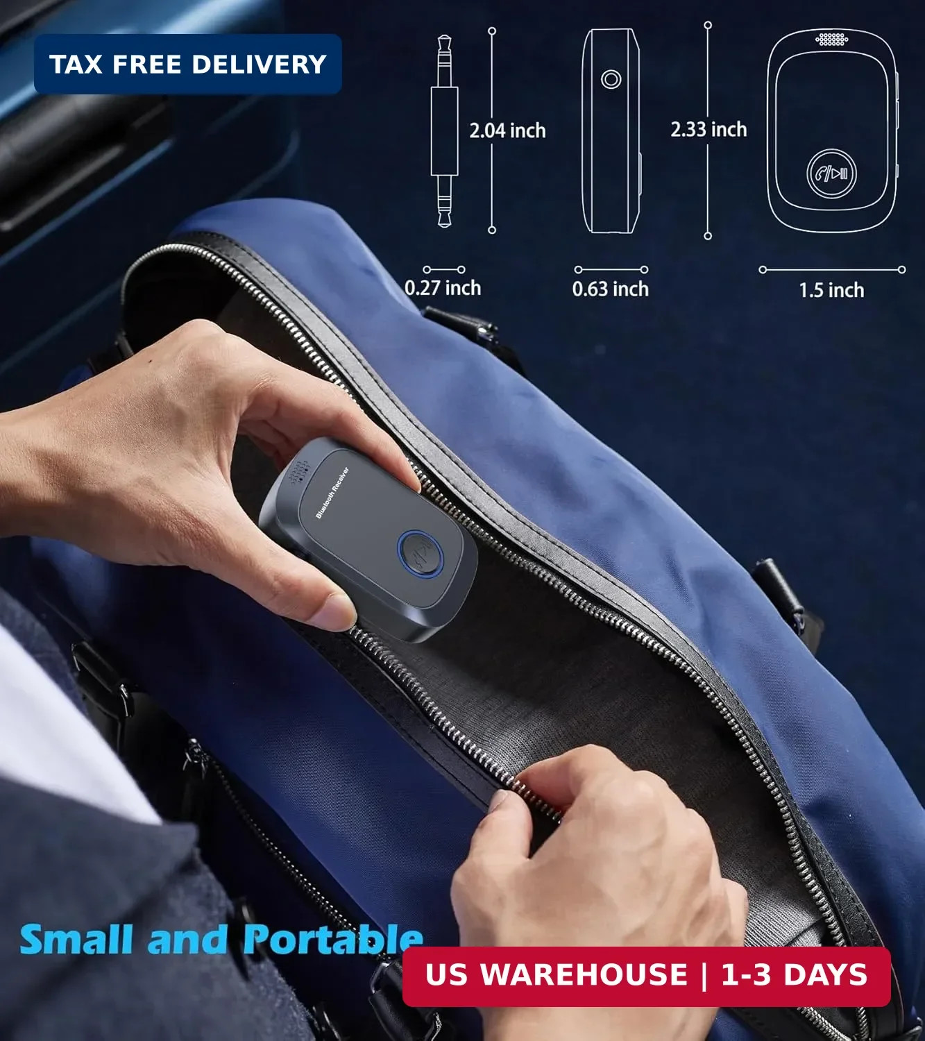 Bluetooth AUX Adapter for Car, Auxiliary Bluetooth Adapter for Car Music & Hands
