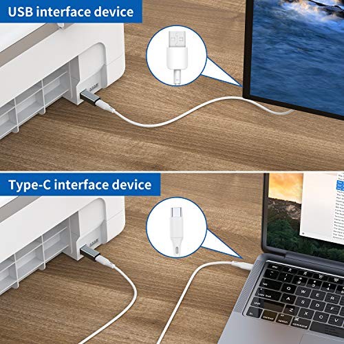 USB C Female to Printer Male Adapter (2-Pack), USB Type C to USB B Convert