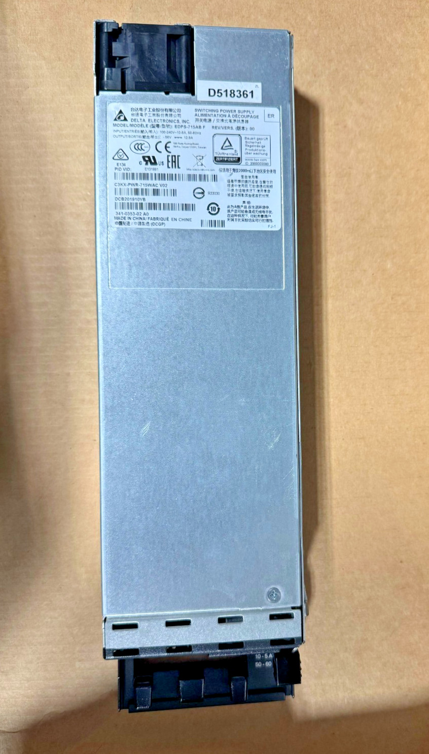 Cisco Delta Electronics EDPS-715AB A 715W Power Supply C3KX-PWR-715WAC V01