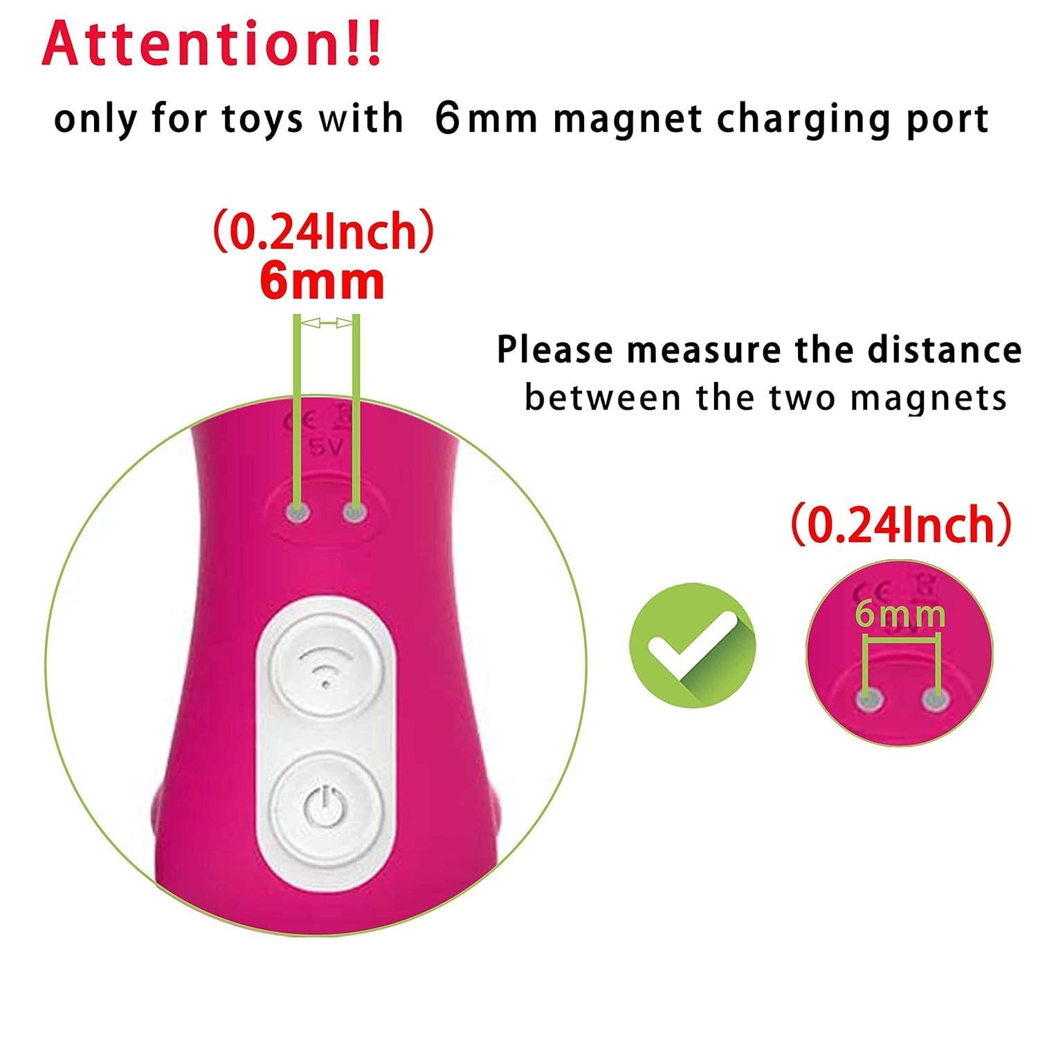 Bicmice Magnetic USB DC Charger Cable Replacement Charging 6MM/0.24Inch