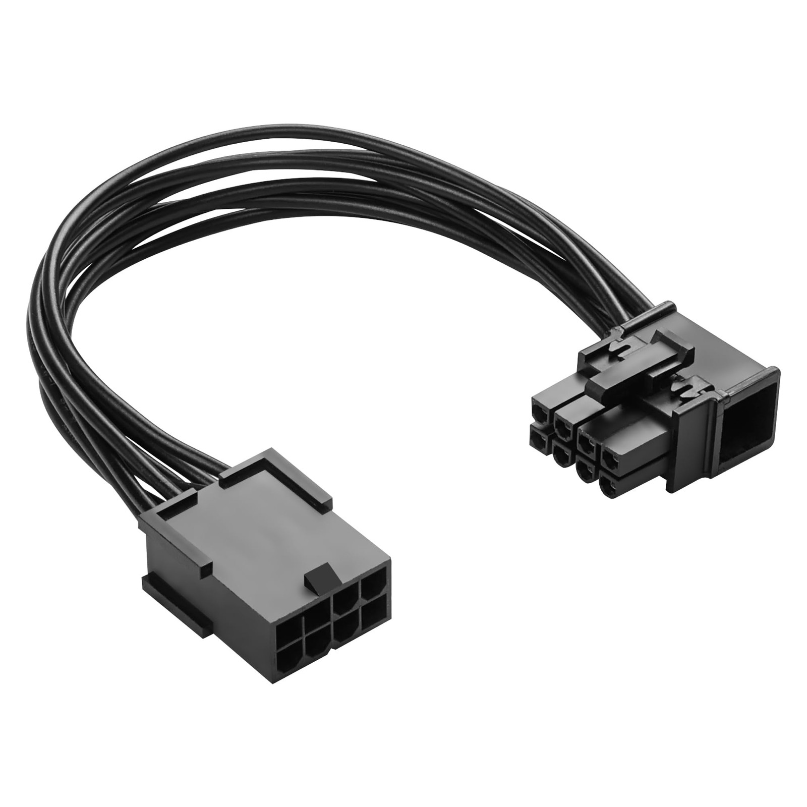 15cm PCIe 8 Pin Female to Right Angle Male GPU Power Extension Cable Left