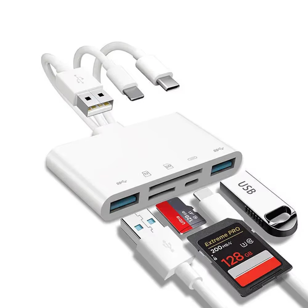 5 in 1 Memory Card Reader USB 3.0 OTG Adapter SD Card Reader For iPhone/iPad