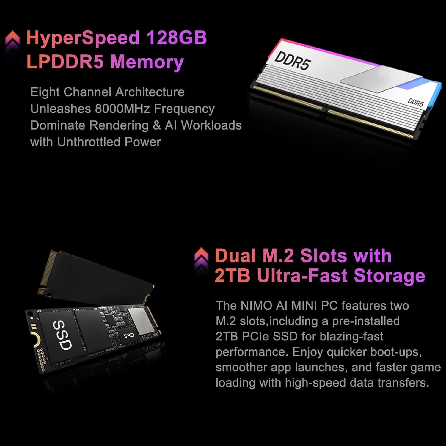 Nimo’s Office & Gaming AI PC – AMD Ryzen™ AI Max+ 395 128GB LPDDR5 RAM 1TB SSD