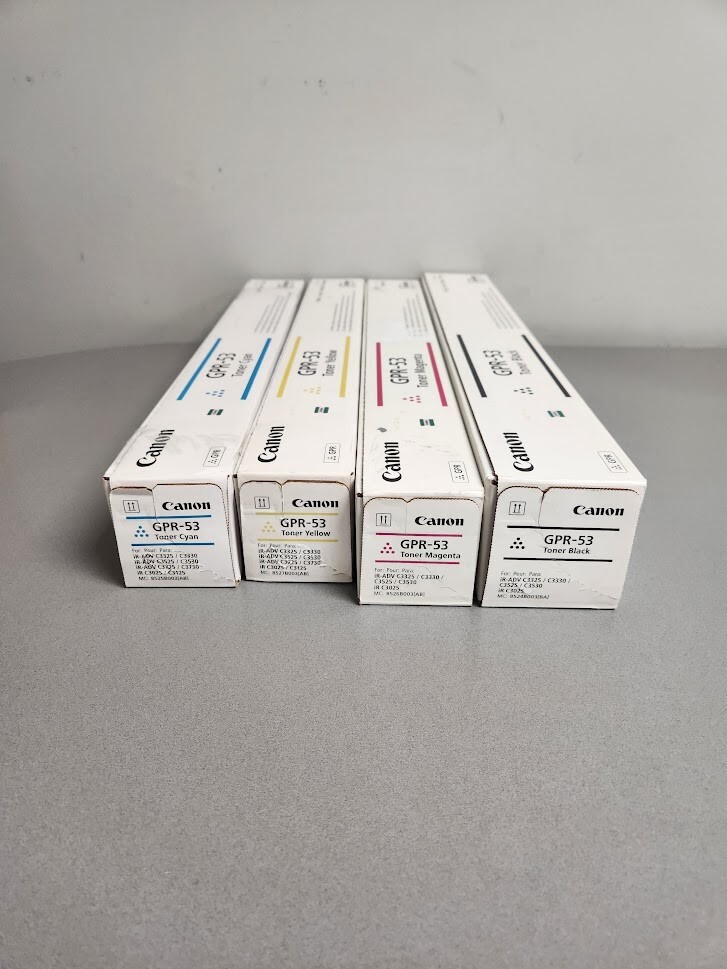 Canon GPR-53 Toner Cartridge Set X4 – K,C,M,Y – IR C3320 C3325 C3330 NEW Genuine