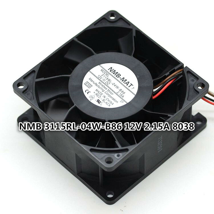 NMB 3115RL-04W-B86 12V 2.15A 8038 8cm 4-pin double ball server inverter fan
