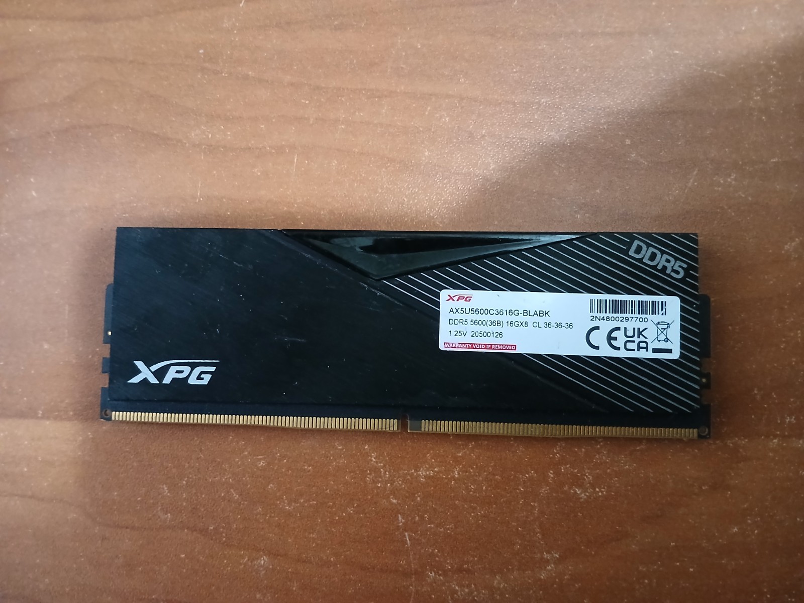 1x16GB XPG DDR5-5600 RAM Memory Desktop UDIMM (AX5U5600C3616G-BLABK)