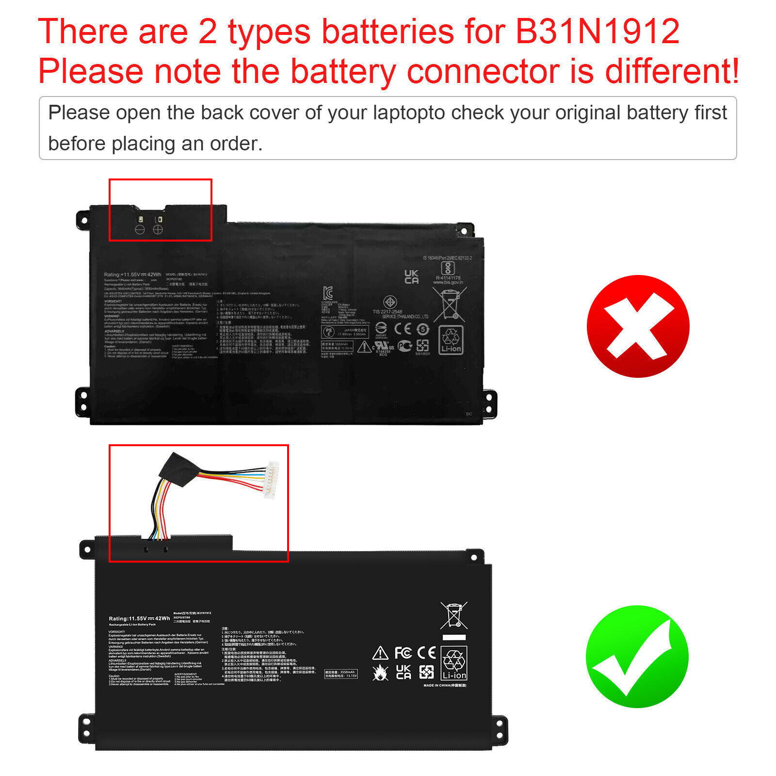 B31N1912 Battery For ASUS VivoBook E410MA L410MA E410KA L510MA R522MA C31N1912