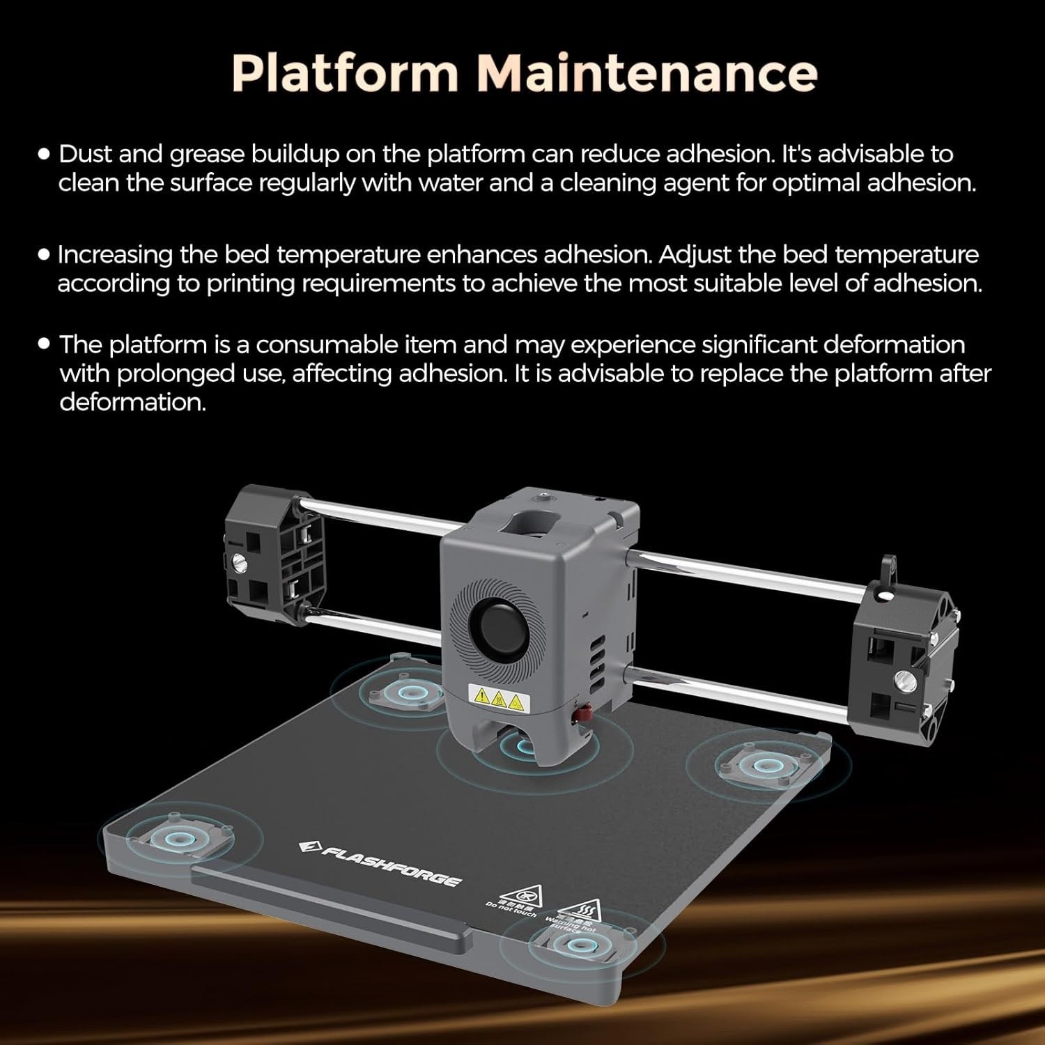 High-Performance Smooth PEI & Powder-Coated Platform for Adventurer Series